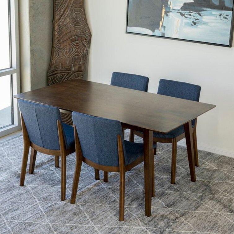 Wood and fabric online dining chairs